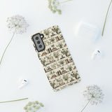 Bookshelf Phone Case - Neutral Beige Books and Plants Protective Cover for iPhone, Samsung, Pixel