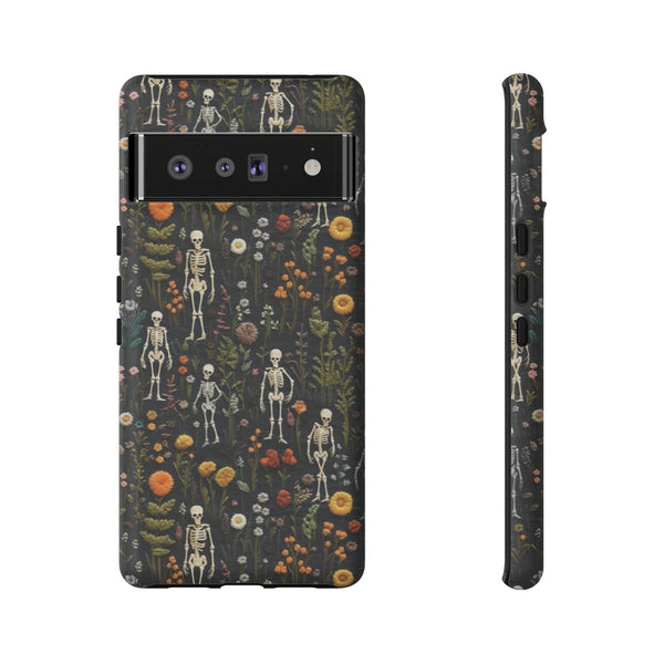 Mini Skeletons in Mystique Garden 3D Phone Case for iPhone, Samsung, Pixel