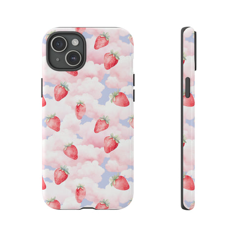 Dreamy Strawberry Cloud Phone Case - Pretty Pink Sky Protective Phone Cover for iPhone, Samsung, Pixel