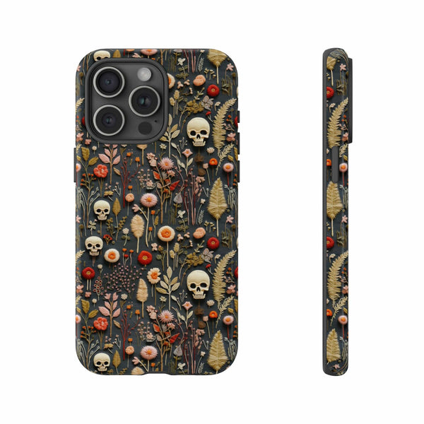Magical Skull Garden Aesthetic 3D Phone Case for iPhone, Samsung, Pixel
