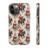 Cowboy Santa Embroidery Phone Case for iPhone, Samsung, Pixel iPhone 12 Pro / Glossy