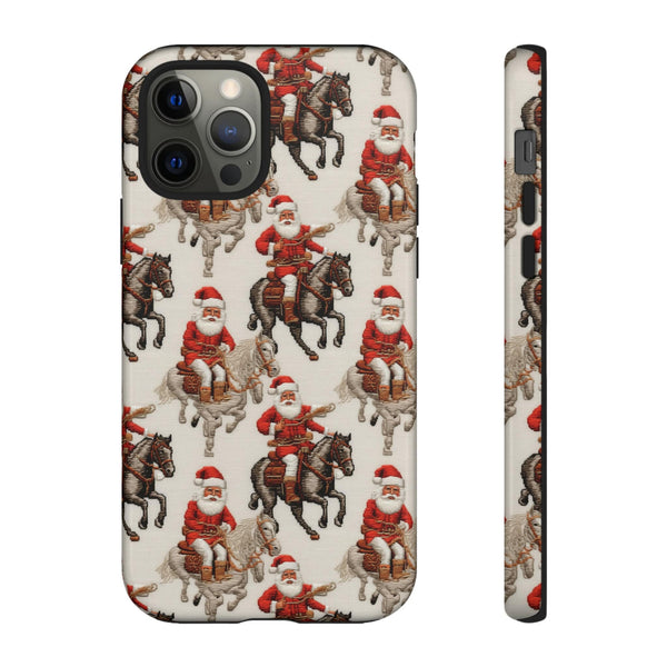 Cowboy Santa Embroidery Phone Case for iPhone, Samsung, Pixel