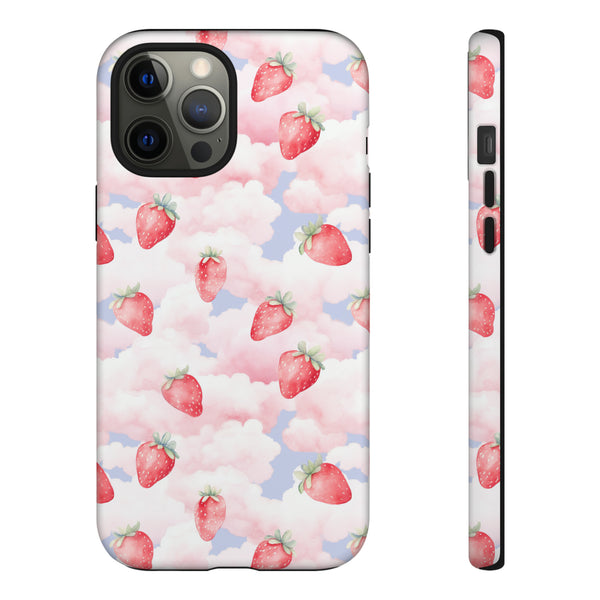 Dreamy Strawberry Cloud Phone Case - Pretty Pink Sky Protective Phone Cover for iPhone, Samsung, Pixel