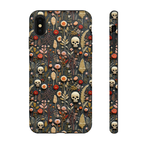 Magical Skull Garden Aesthetic 3D Phone Case for iPhone, Samsung, Pixel