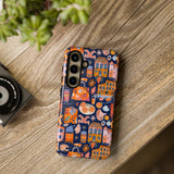 Citrus Coast Collage Phone Case - Blue Orange Trendy Coastal Art Protective Phone Cover for iPhone, Samsung, Pixel