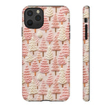 Pink Christmas Trees 3D Embroidery Phone Case for iPhone, Samsung, Pixel iPhone 11 Pro Max / Glossy