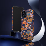 Citrus Coast Collage Phone Case - Blue Orange Trendy Coastal Art Protective Phone Cover for iPhone, Samsung, Pixel