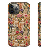 Skeletons in Bloom Garden 3D Aesthetic Phone Case for iPhone, Samsung, Pixel iPhone 12 Pro Max / Glossy