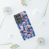 Beachy Blue Collage Phone Case - Trendy Navy Blue and Pink Aesthetic Protective Phone Cover for iPhone, Samsung, Pixel