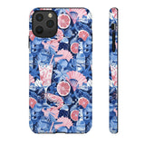 Beachy Blue Collage Phone Case - Trendy Navy Blue and Pink Aesthetic Protective Phone Cover for iPhone, Samsung, Pixel