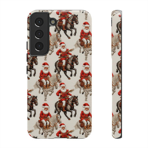 Cowboy Santa Embroidery Phone Case for iPhone, Samsung, Pixel