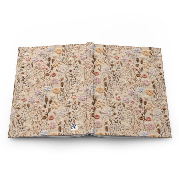 Dreamy Meadow Wildflower Journal - Hardcover Blank Lined Notebook