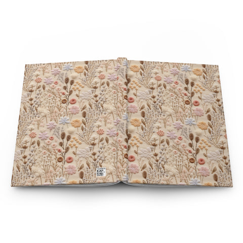 Dreamy Meadow Wildflower Journal - Hardcover Blank Lined Notebook
