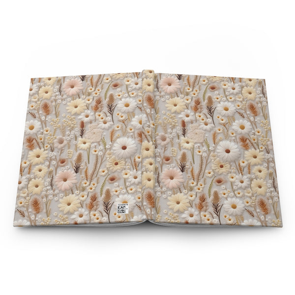 Boho Wildflowers and Daisies Journal - Hardcover Blank Lined Notebook