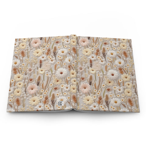 Boho Wildflowers and Daisies Journal - Hardcover Blank Lined Notebook
