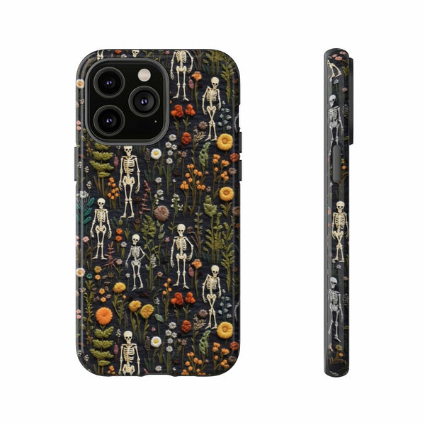 Mini Skeletons in Mystique Garden 3D Phone Case for iPhone, Samsung, Pixel