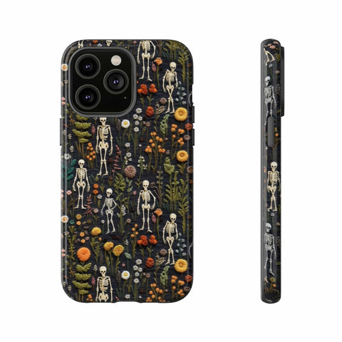 Mini Skeletons in Mystique Garden 3D Phone Case for iPhone, Samsung, Pixel