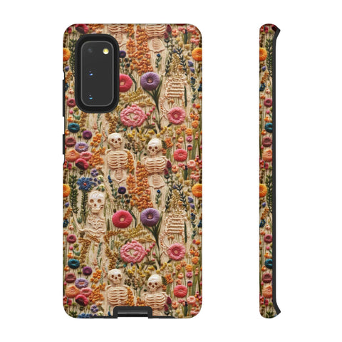 Skeletons in Bloom Garden 3D Aesthetic Phone Case for iPhone, Samsung, Pixel