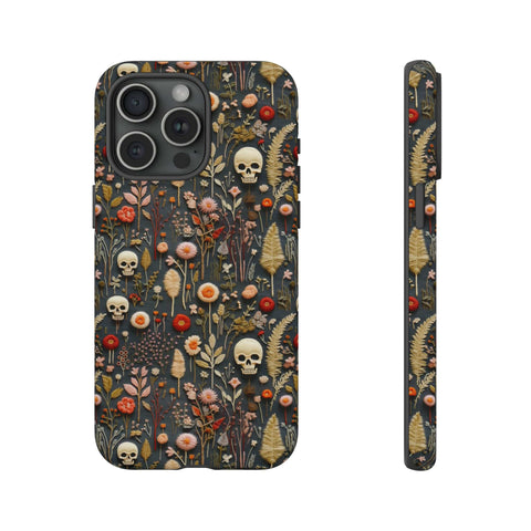 Magical Skull Garden Aesthetic 3D Phone Case for iPhone, Samsung, Pixel
