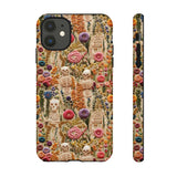 Skeletons in Bloom Garden 3D Aesthetic Phone Case for iPhone, Samsung, Pixel iPhone 11 / Glossy