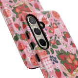 Strawberry Collage Phone Case - Pink Trendy Aesthetic Protective Phone Cover for iPhone, Samsung, Pixel