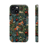 Botanical Fox Aesthetic Phone Case for iPhone, Samsung, Pixel iPhone 13 Mini / Glossy