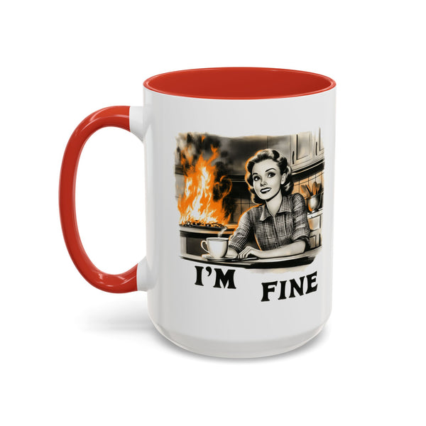 "I'm Fine" Retro Art Mug - Nostalgic Charm & Classic Humor Gift