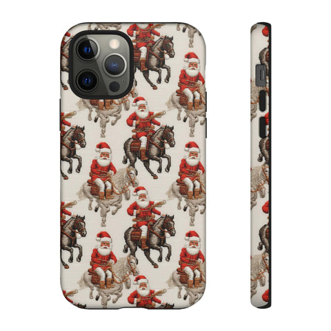 Cowboy Santa Embroidery Phone Case for iPhone, Samsung, Pixel
