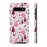 Pink Winter Woodland Aesthetic Embroidery Phone Case for iPhone, Samsung, Pixel Samsung Galaxy S10 Plus / Matte