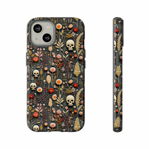 Magical Skull Garden Aesthetic 3D Phone Case for iPhone, Samsung, Pixel