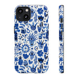 Blue State of Life Phone Case - Trendy Navy Blue Collage Protective Phone Cover for iPhone, Samsung, Pixel