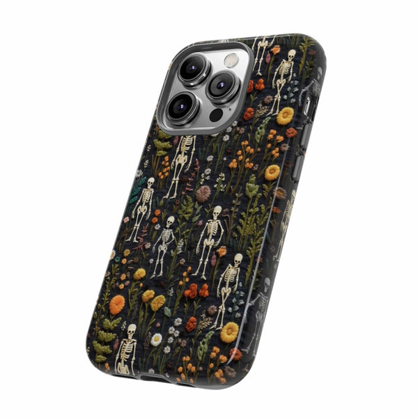 Mini Skeletons in Mystique Garden 3D Phone Case for iPhone, Samsung, Pixel