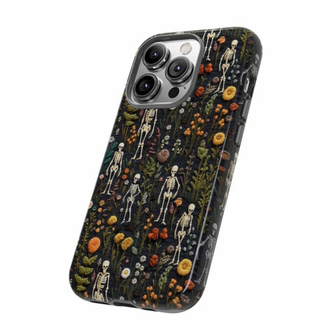 Mini Skeletons in Mystique Garden 3D Phone Case for iPhone, Samsung, Pixel