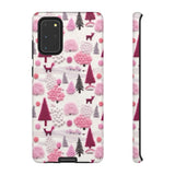 Pink Winter Woodland Aesthetic Embroidery Phone Case for iPhone, Samsung, Pixel Samsung Galaxy S20+ / Matte