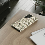 Bookshelf Phone Case - Neutral Beige Books and Plants Protective Cover for iPhone, Samsung, Pixel