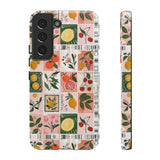 Fruit Stamps Collage Phone Case - Trendy Stickers Aesthetic Protective Phone Cover for iPhone, Samsung, Pixel