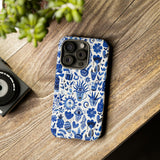 Blue State of Life Phone Case - Trendy Navy Blue Collage Protective Phone Cover for iPhone, Samsung, Pixel