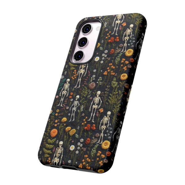 Mini Skeletons in Mystique Garden 3D Phone Case for iPhone, Samsung, Pixel