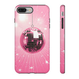 Disco Ball Phone Case - Pink Trendy Retro Mirror Ball Protective Phone Cover for iPhone, Samsung, Pixel