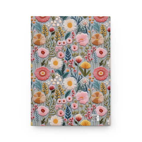 Whirly Meadow Wildflower Journal - Hardcover Blank Lined Notebook