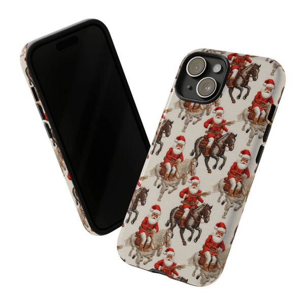 Cowboy Santa Embroidery Phone Case for iPhone, Samsung, Pixel