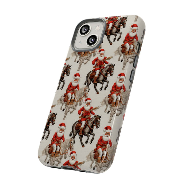 Cowboy Santa Embroidery Phone Case for iPhone, Samsung, Pixel