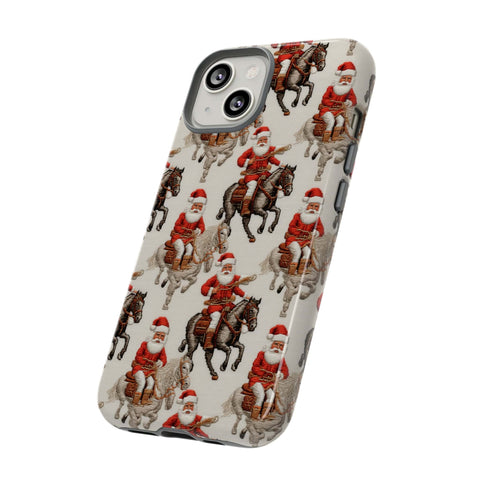 Cowboy Santa Embroidery Phone Case for iPhone, Samsung, Pixel
