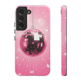 Disco Ball Phone Case - Pink Trendy Retro Mirror Ball Protective Phone Cover for iPhone, Samsung, Pixel