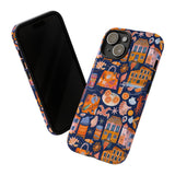 Citrus Coast Collage Phone Case - Blue Orange Trendy Coastal Art Protective Phone Cover for iPhone, Samsung, Pixel