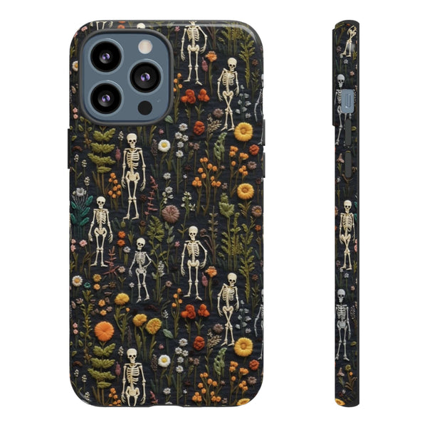 Mini Skeletons in Mystique Garden 3D Phone Case for iPhone, Samsung, Pixel