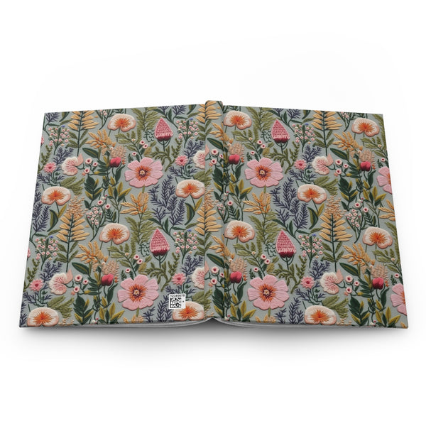 Enchanted Meadow Wildflower Journal - Hardcover Blank Lined Notebook
