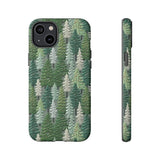 Christmas Forest 3D Aesthetic Phone Case for iPhone, Samsung, Pixel iPhone 14 Plus / Matte