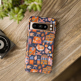 Citrus Coast Collage Phone Case - Blue Orange Trendy Coastal Art Protective Phone Cover for iPhone, Samsung, Pixel