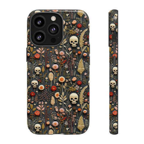 Magical Skull Garden Aesthetic 3D Phone Case for iPhone, Samsung, Pixel
